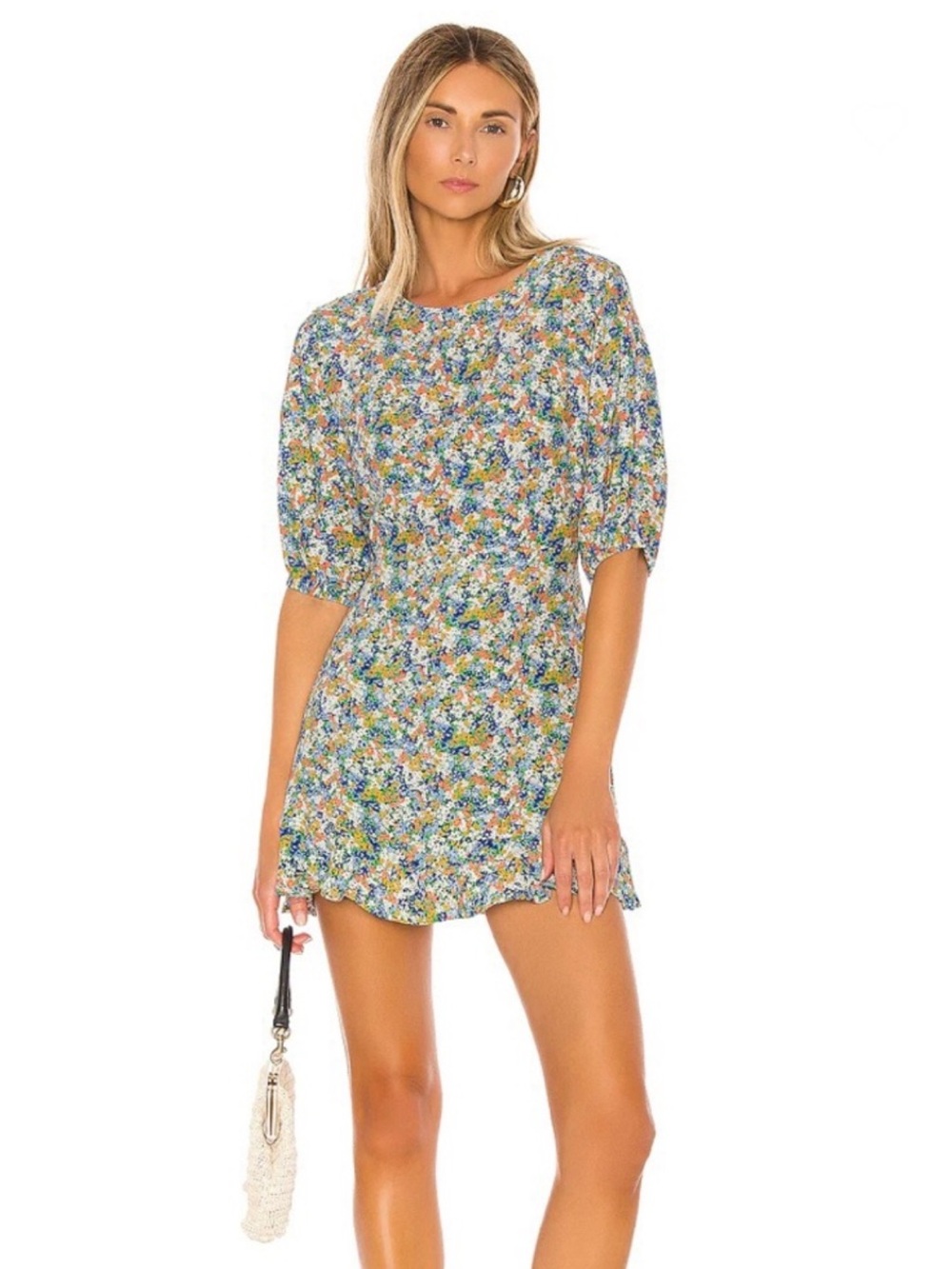 FAITHFULL THE BRAND REVOLVE FLORAL PRINT MINI DRESS